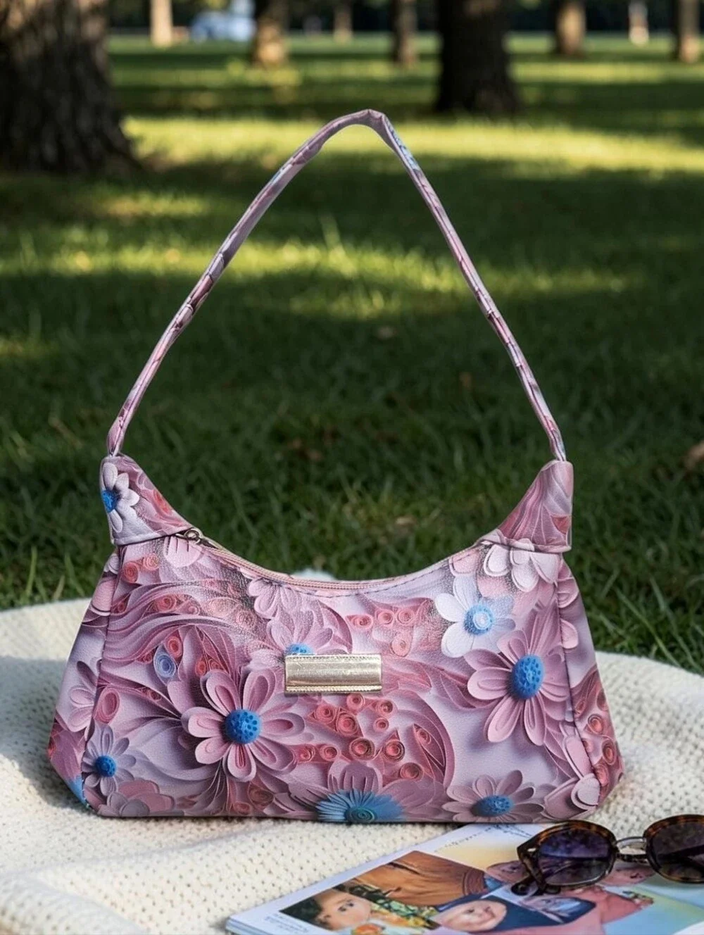 Gorgeous Floral Print  Hobo Satchel Shoulder Bag